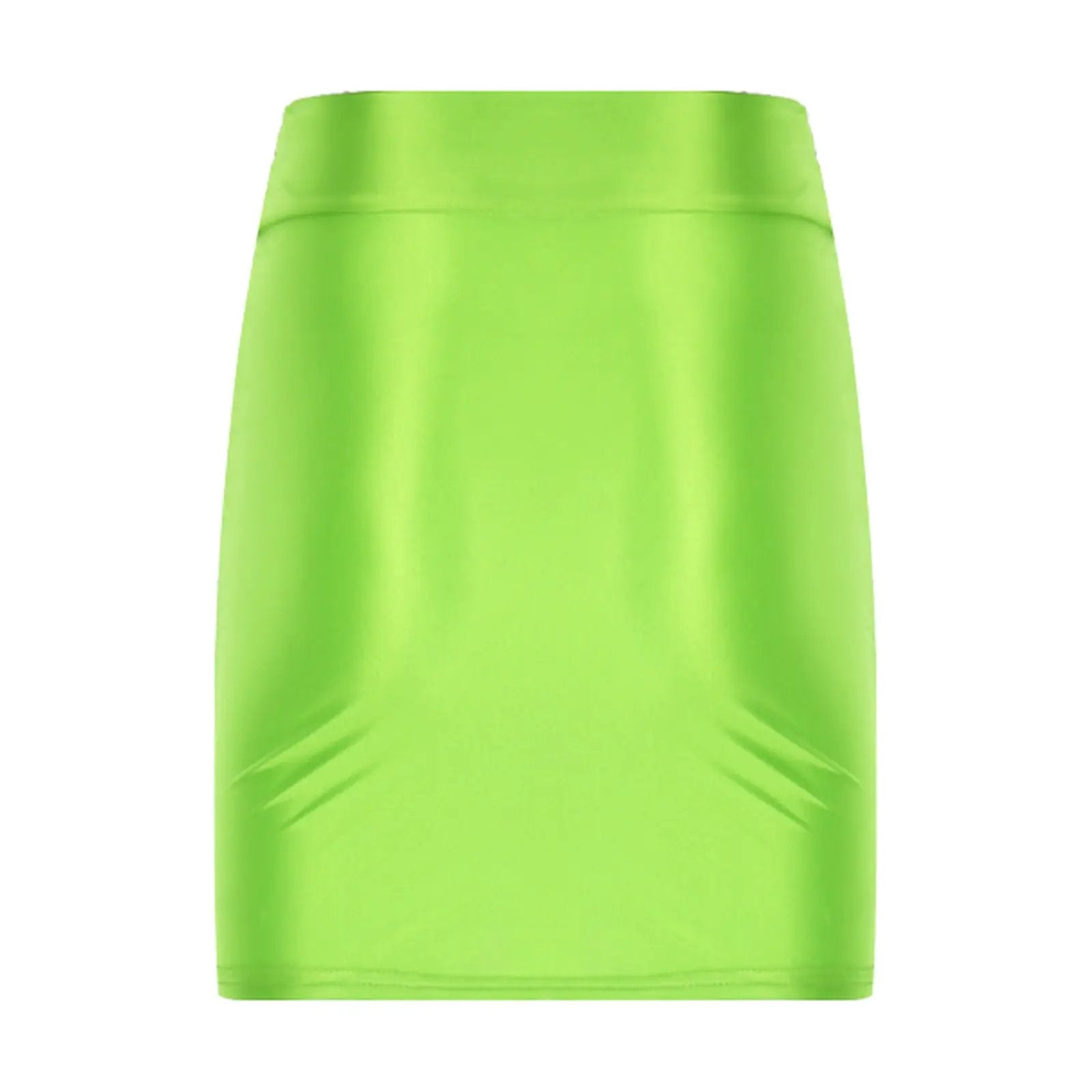 Mini skirt neon green glossy patent leather by Simples Market