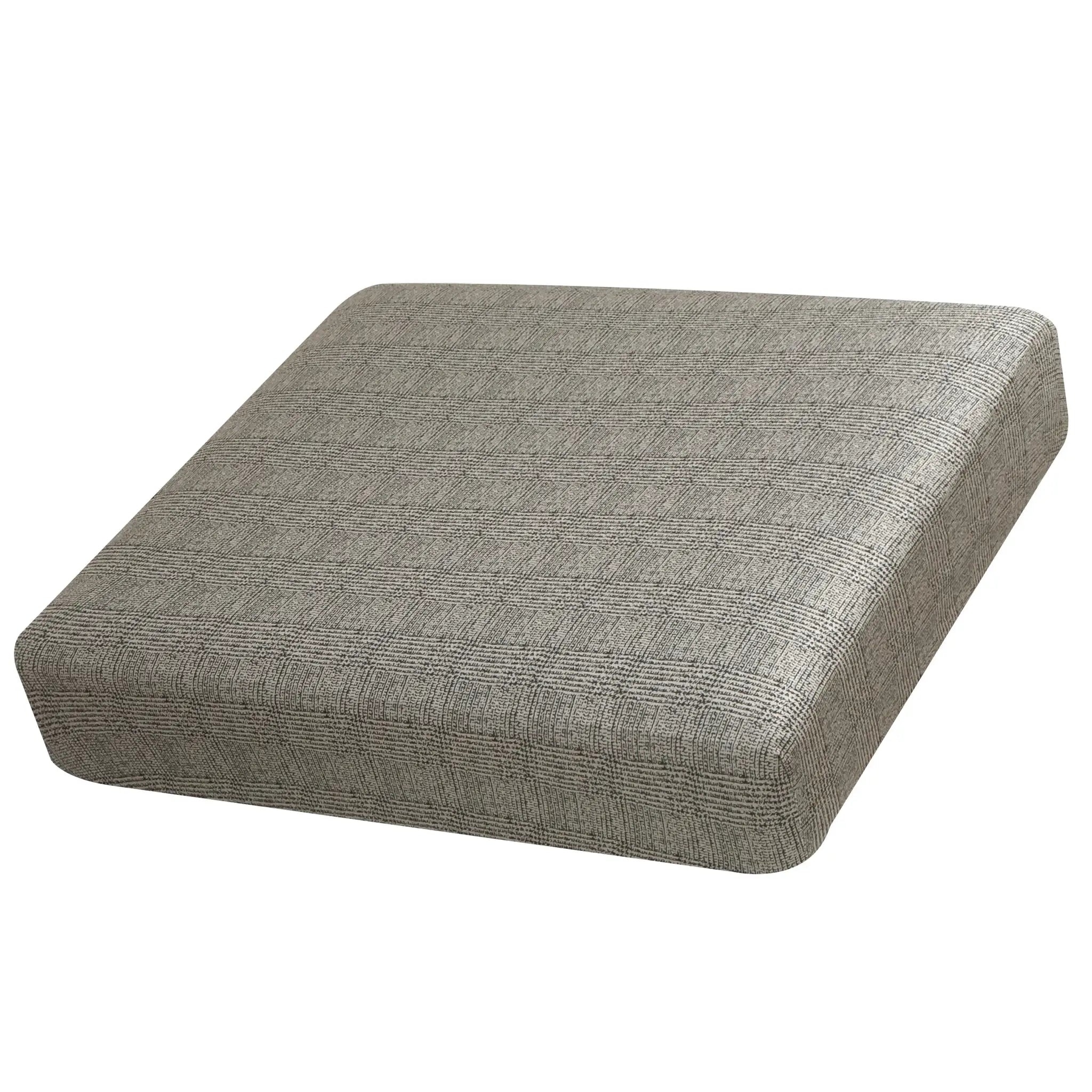 Elastic sofa seat cushion cover in gray woven fabric for an L-shaped couch