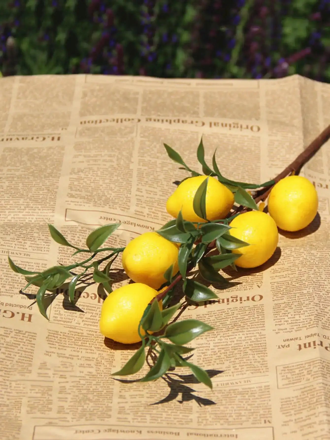 Luxury Lemon Fruit Branch With Green Leaves Artificial Flowers For Home Decor And Photography Props Realistic Fake Plant