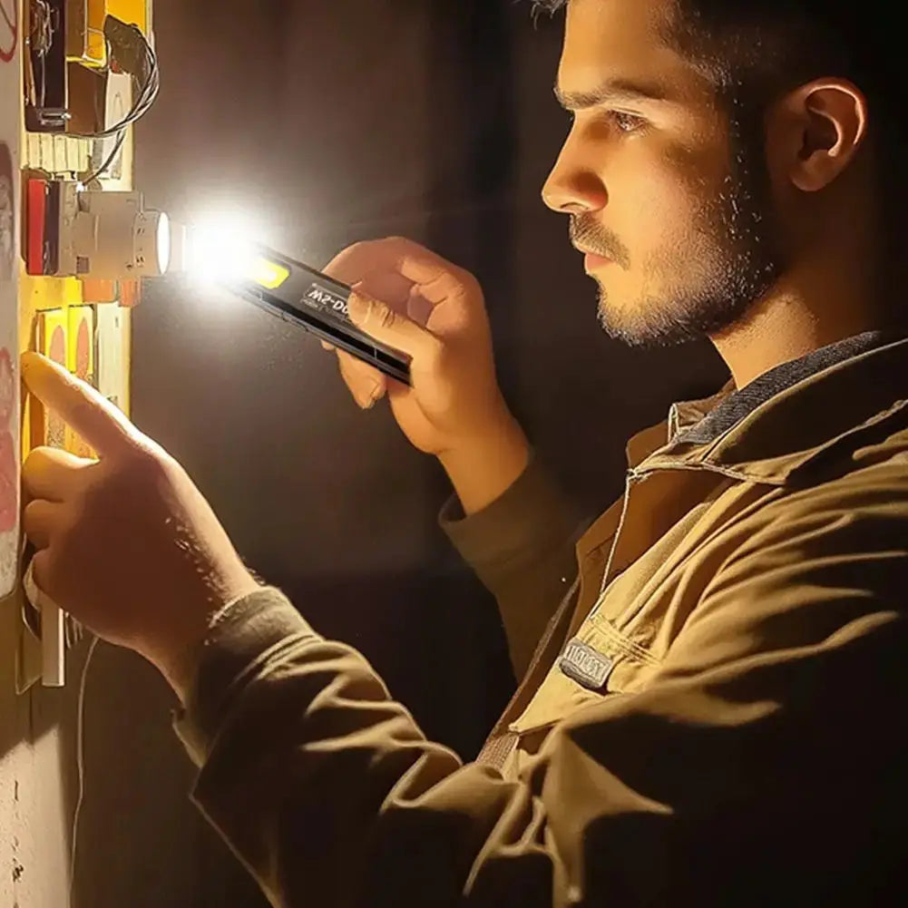 Powerful mini COB LED keychain flashlight, USB-C rechargeable, waterproof pocket lamp, Simples Market.