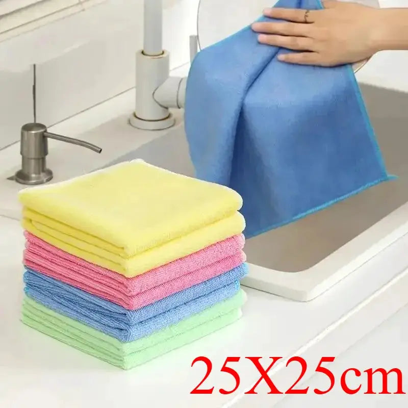 Simples Market microfiber cleaning cloths set, 5pcs, 25x25cm, assorted pastel colors