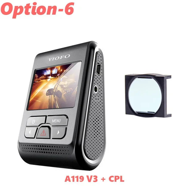 VIOFO A119 V3 dash camera with CPL lens, black body, by Simples Market