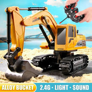 RC Excavator 2.4GHz Ready To Run 6 Channel And 5 Channel Alloy And Plastic Engineering Vehicle Scale For Kids Gift