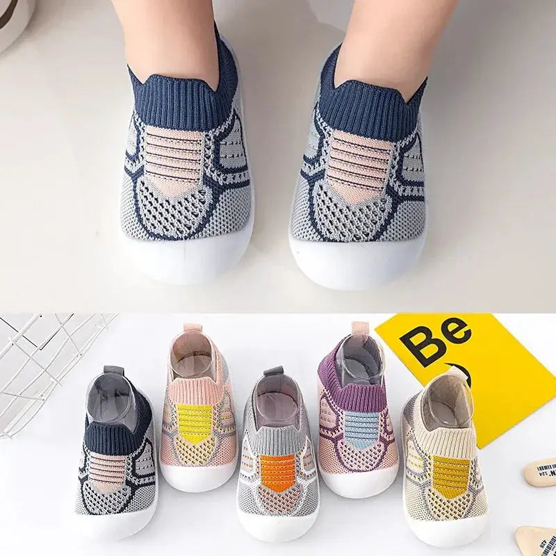 Bonkawoo Baby Shoes Anti Slip Breathable Infant Crib Socks With Rubber Sole For Boys And Girls