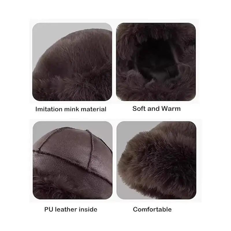 AuroraCo Womens Mongolian Style Furry Hat Korean Inspired Thickened Winter Warmth And Flattering Fit