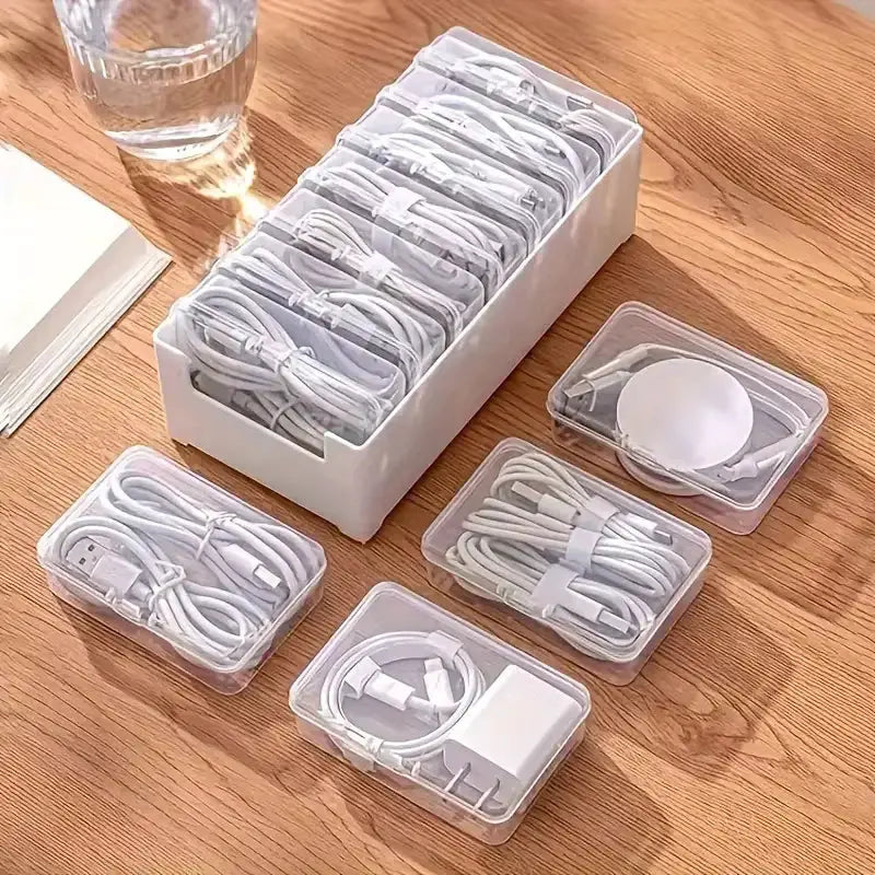 ProDesk Cable Organizer Storage Box Set Durable Plastic Office Cord Management And Device Accessory Organizer