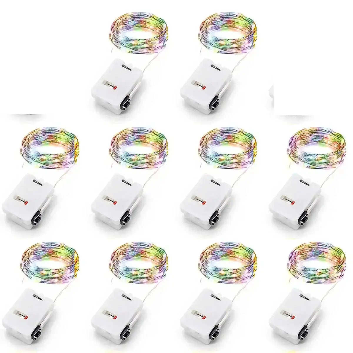 10 Pack Waterproof Copper Wire Mini Fairy Lights Outdoor Battery Powered With 3 Speed Modes For Christmas Decorations