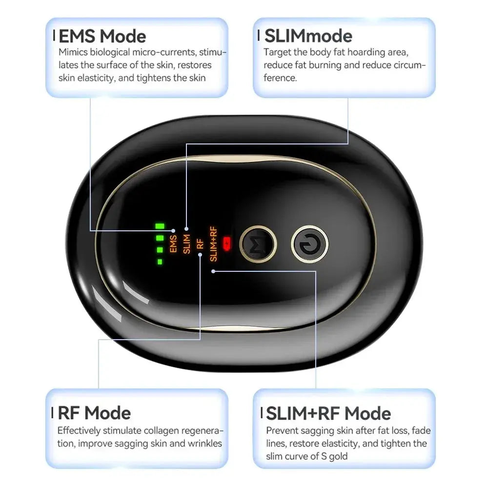 4-in-1 cellulite massager device by Simples Market, cordless body slimming machine with EMS, SLIM and RF modes