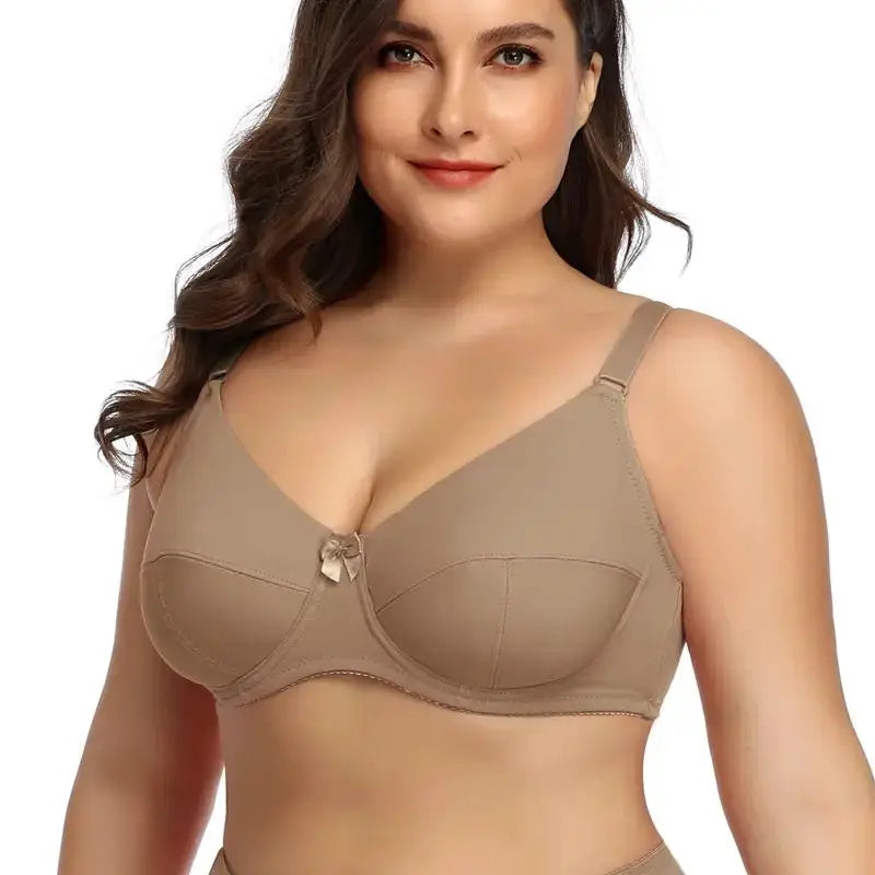 Beauwear plus-size underwire full-coverage bra in nude beige