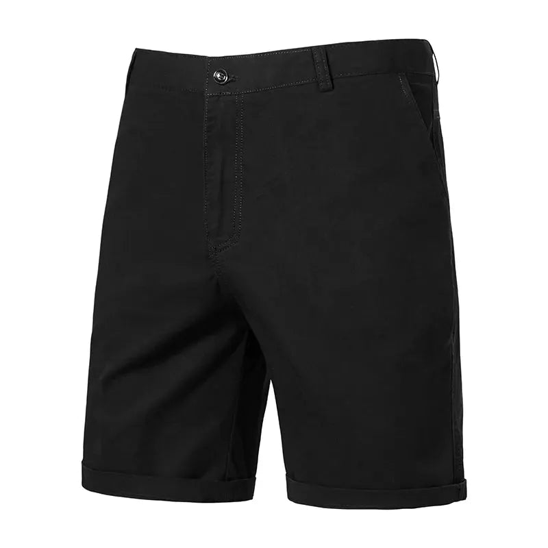 Men's black golf shorts by Simples Market, lightweight quick-dry flat-front with 4 pockets