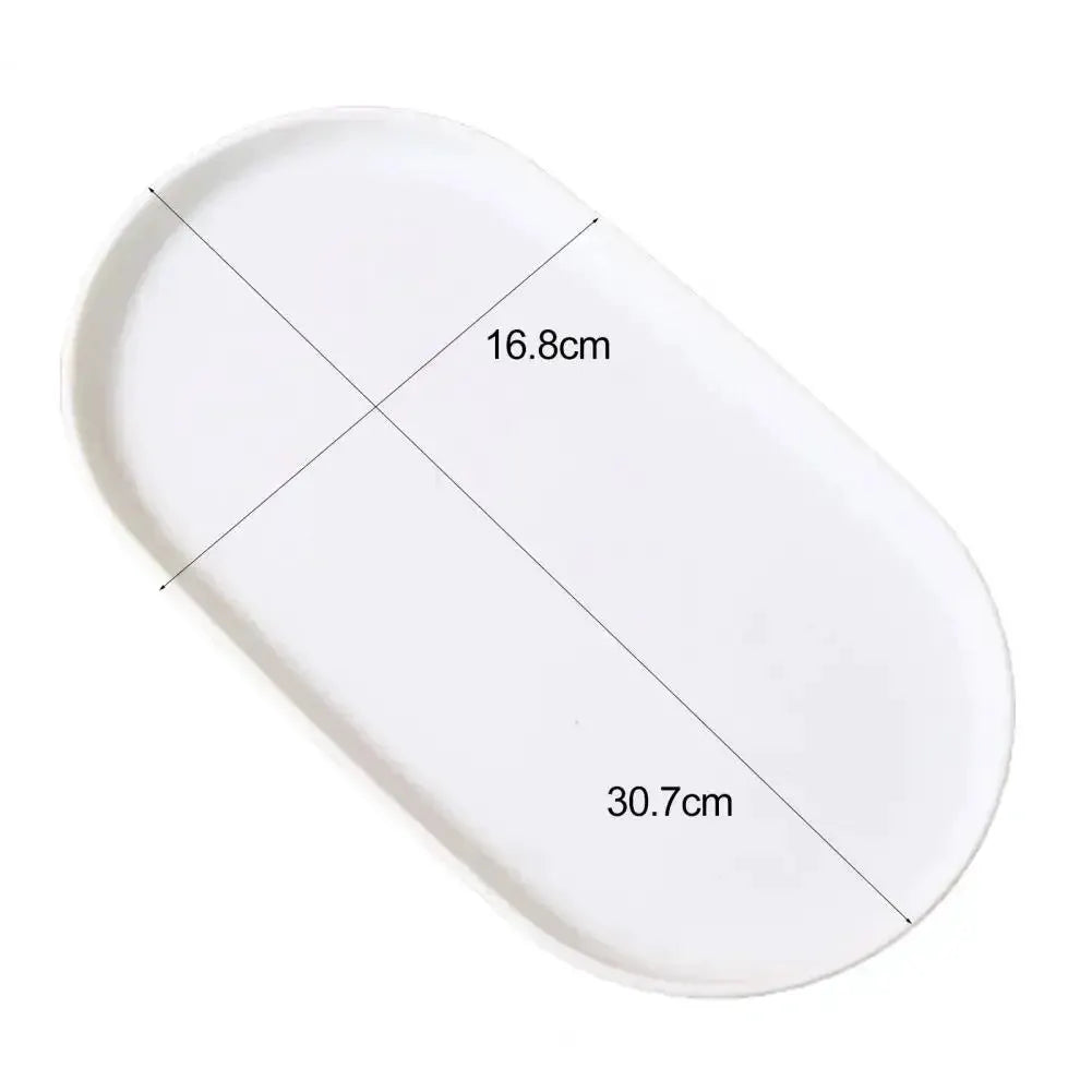 Stackable Oval Fruit Plate And Dessert Tray For Kitchen Reusable PP Serving Dish With Smooth Edge
