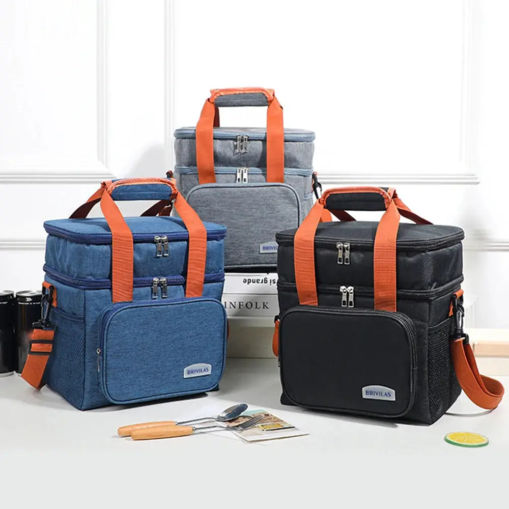 SmartCarry Fashion Crossbody Insulated Lunch Bag Large Capacity Keeps Food Fresh All Day Waterproof Oxford Cloth