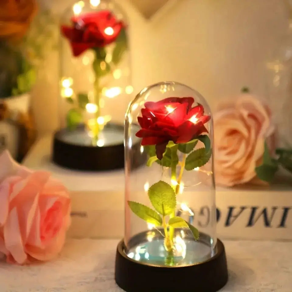 Eternal Rose Flower Ornament Luminous Gift For Women Mom Girlfriend Wife Home Decor Wedding Birthday Valentine Day
