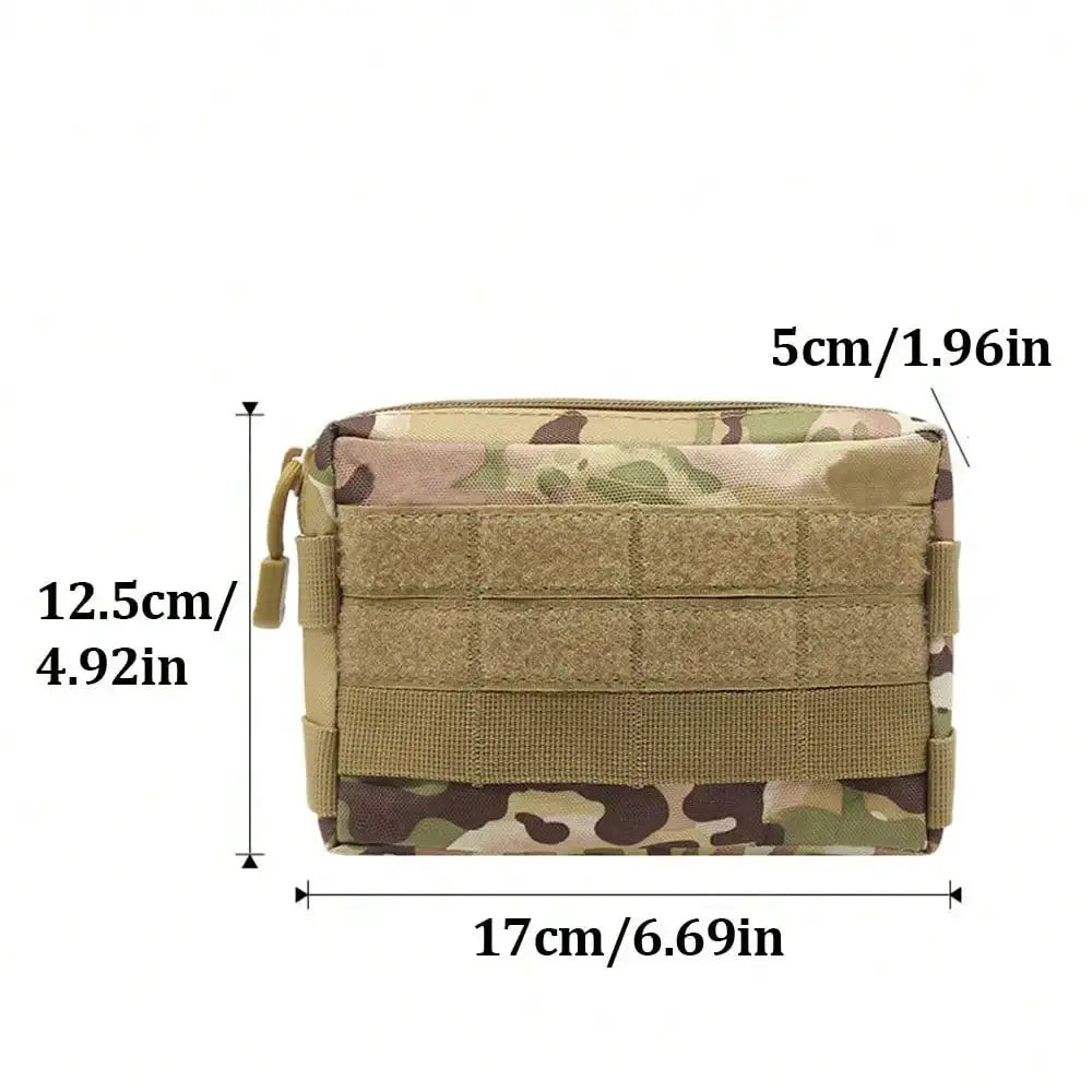 tactical molle edc pouch dimensions 17cm x 12.5cm x 5cm in camouflage design