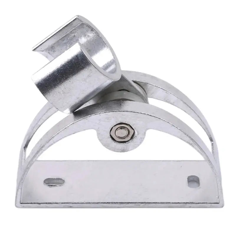 Adjustable hand shower holder with suction cup, chrome-plated metal bathroom bracket.