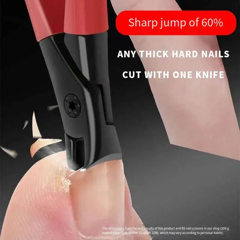 CareStride Large Opening Nail Clippers Gray Stainless Steel For Thick Nails And Elderly Care