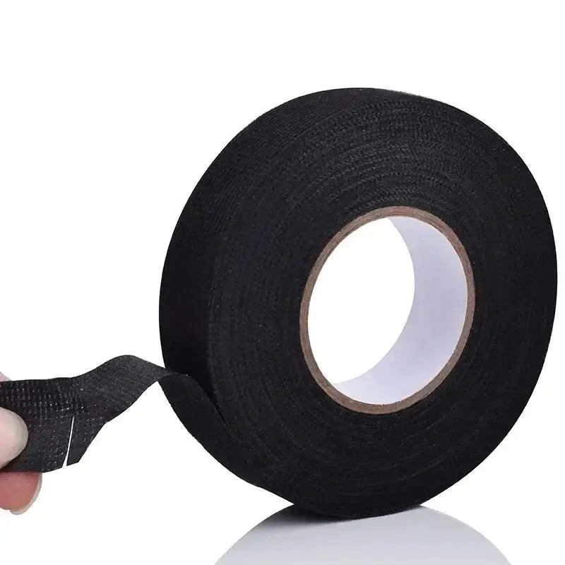 15m black heat‑resistant flame-retardant cloth tape roll for car wiring harness protection