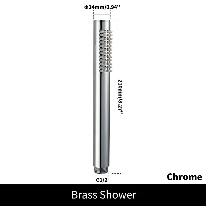 Simples Market chrome handheld shower head, 210mm length, G1/2 connection