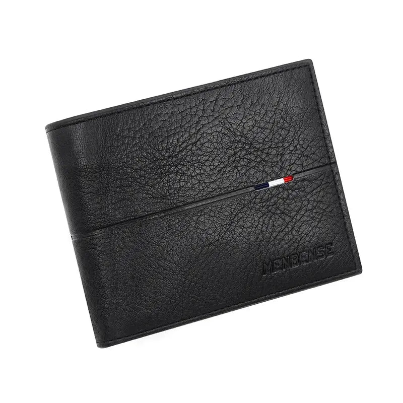Wallet Simples Market black PU leather short bifold with zipper coin pocket