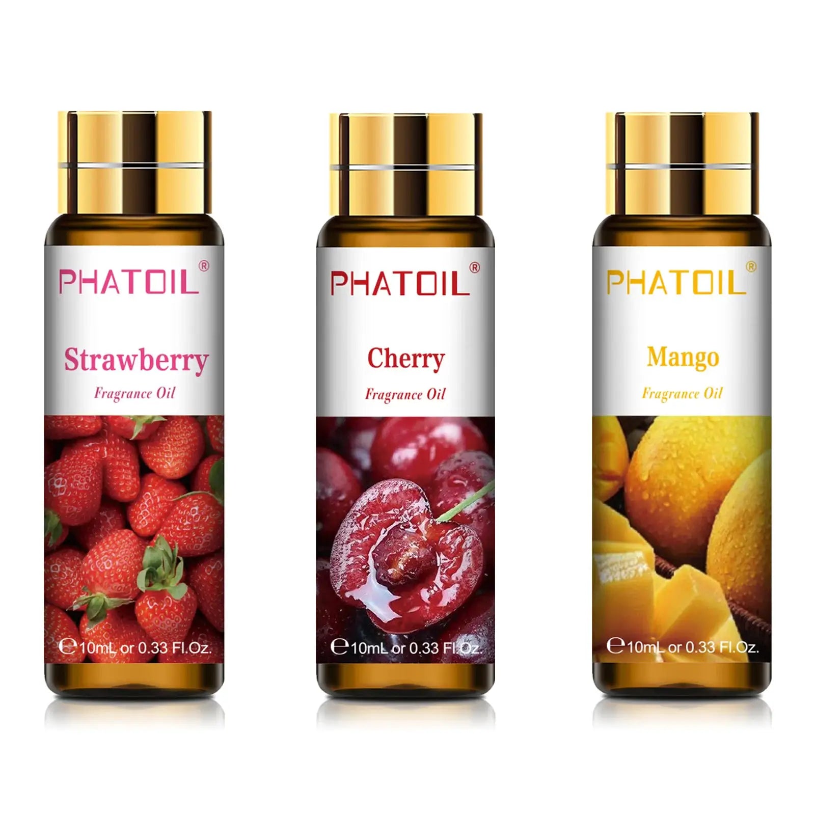 Phatoil Sweet Fruit Fragrance Oils Set 10ml For Aromatherapy And Diy Candles Cherry Apple Strawberry Mango Coconut