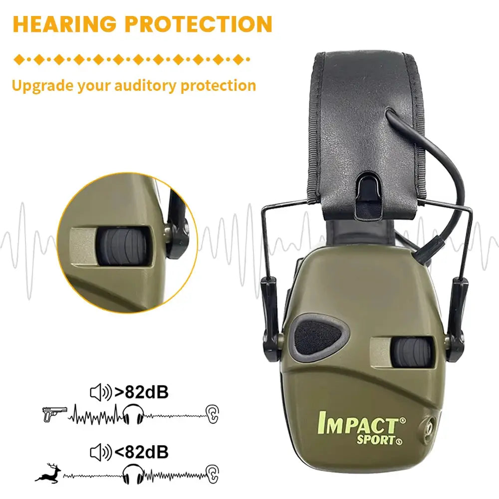 Outdoor Tactical Electronic Shooting Earmuffs With Active Noise Reduction And Sound Amplification For Hearing Protection