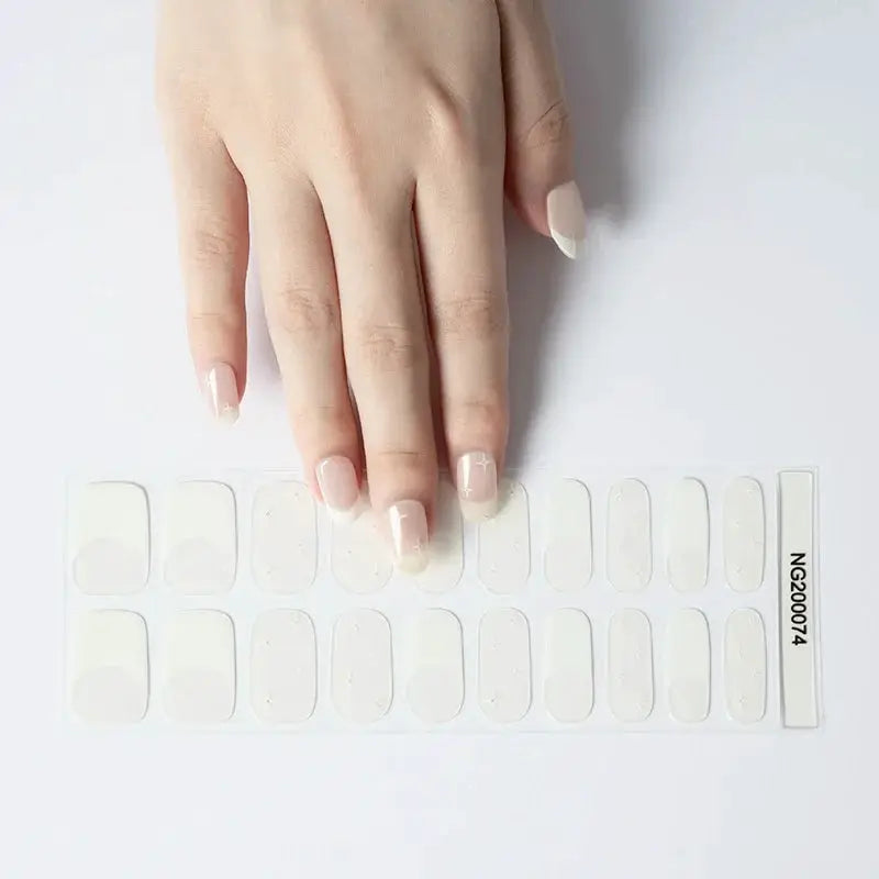 NailLux Semi Cured Nail Wraps For 16 To 20 Tips Easy Full Cover Adhesive Press On Nails Gel Finish UV LED Compatible