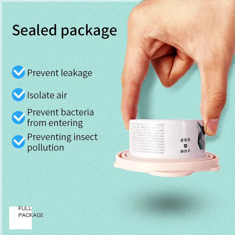 Portable Silicone 2-in-1 Pet Food Sealer Lid and Serving Spoon for Dogs and Cats Bowls
