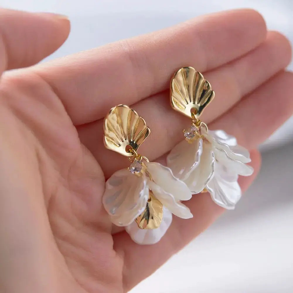 Forest Cross Border Fairy Petal Earrings Handmade Delicate Craftsmanship For Women Whimsical Artisan Jewelry