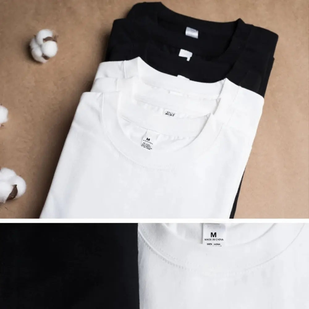 2 Pack 100 Percent Cotton Solid T Shirts Unisex Short Sleeve White Tees Casual Breathable Loose Fit Round Neck
