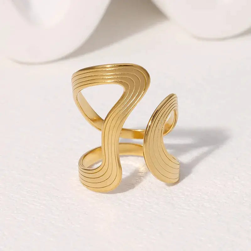 Rust Proof Stainless Steel Ring For Women Waterproof Minimalist Creative Statement Jewelry