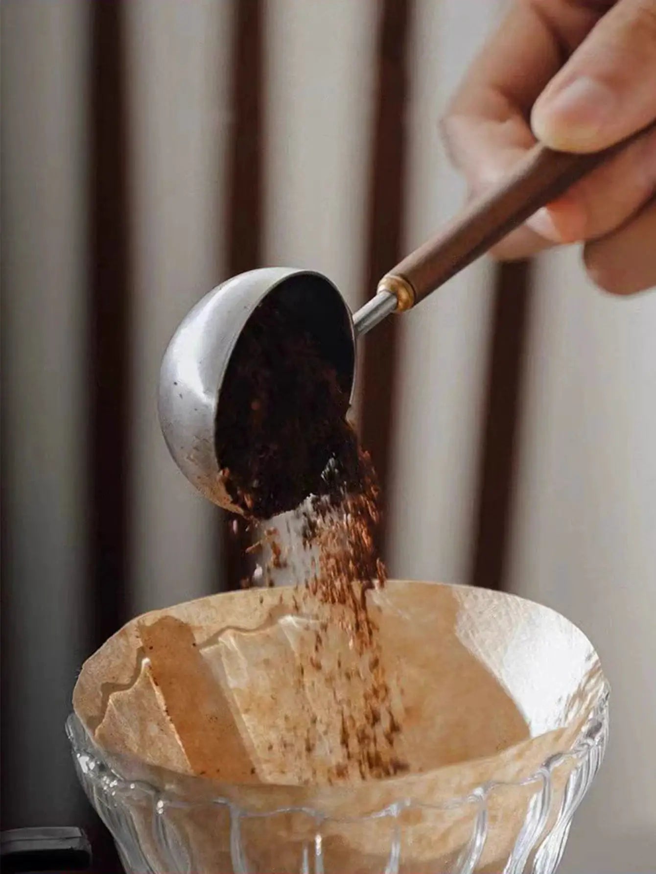 VintageWood Co Coffee Spoon With Walnut Wood Handle And Durable Stainless Steel Bowl For Precise Measurements
