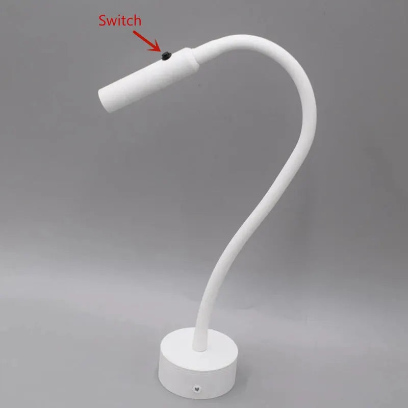 Simples Market white LED flexible gooseneck desk lamp with switch