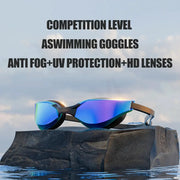 JSJM Anti Fog Swimming Goggles For Adults HD Wide Angle Lens Waterproof Adjustable Silicone Strap For Men And Women
