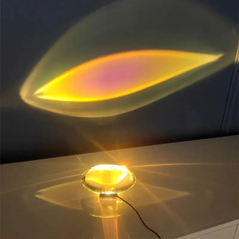 Simples Market egg-shaped LED crystal table lamp with warm amber glow and wall projection