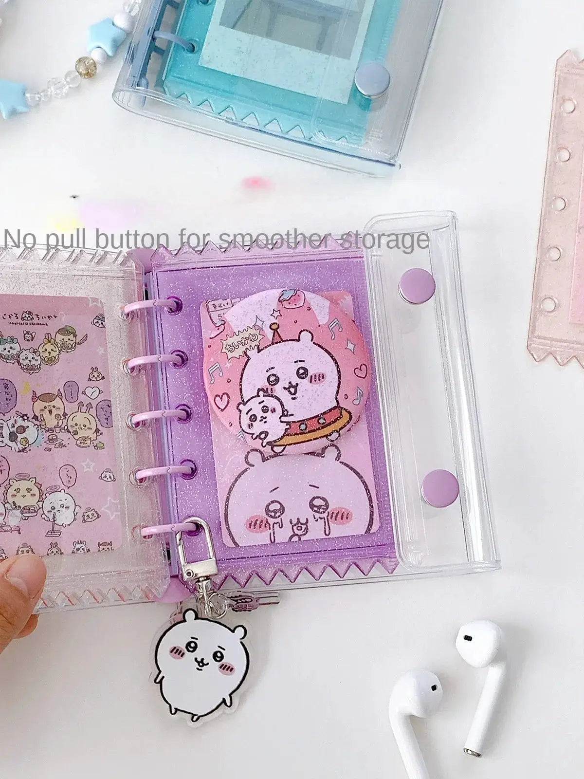 Simples Market two pastel M5 5-hole binders with transparent covers and purple inserts