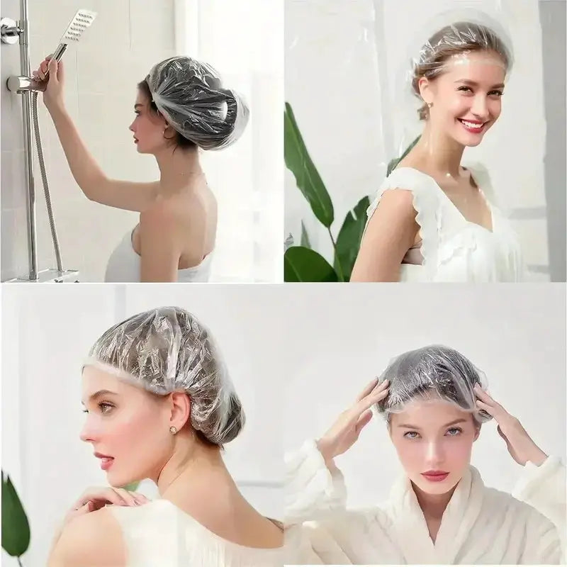 Disposable Plastic Shower Caps Waterproof Hair Protection for Men and Women High Quality