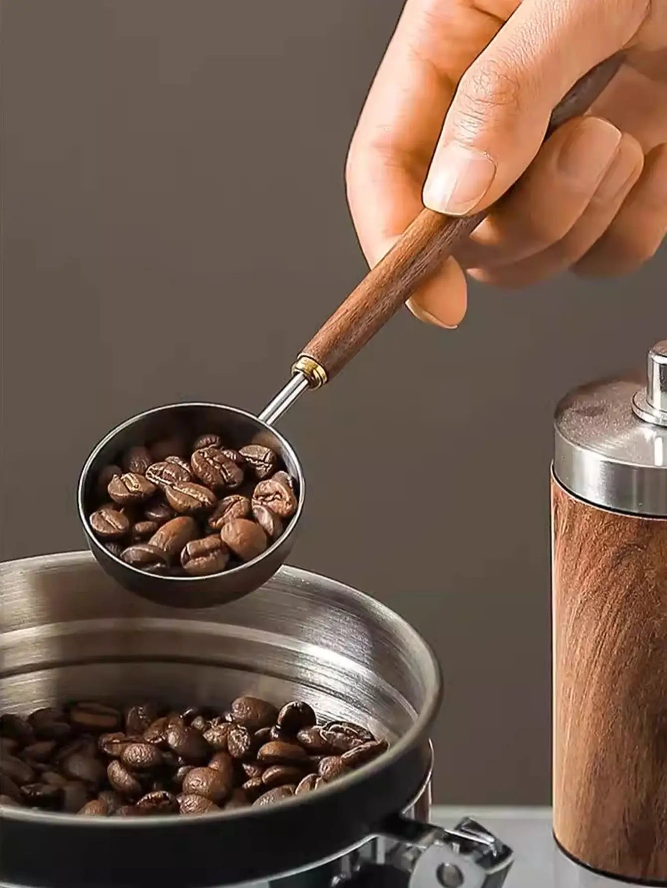 VintageWood Co Coffee Spoon With Walnut Wood Handle And Durable Stainless Steel Bowl For Precise Measurements