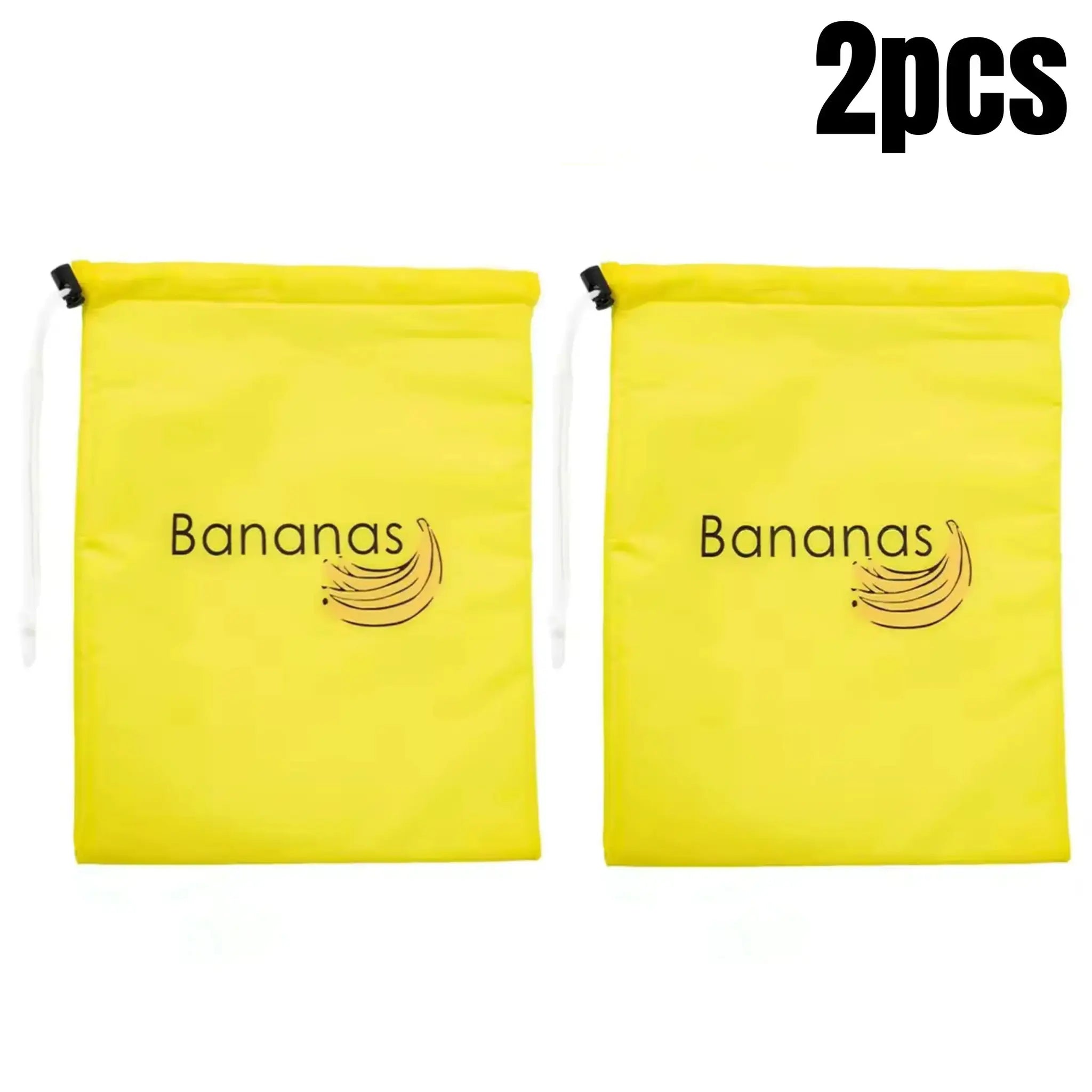 2 pieces of yellow banana storage bags with zipper tops