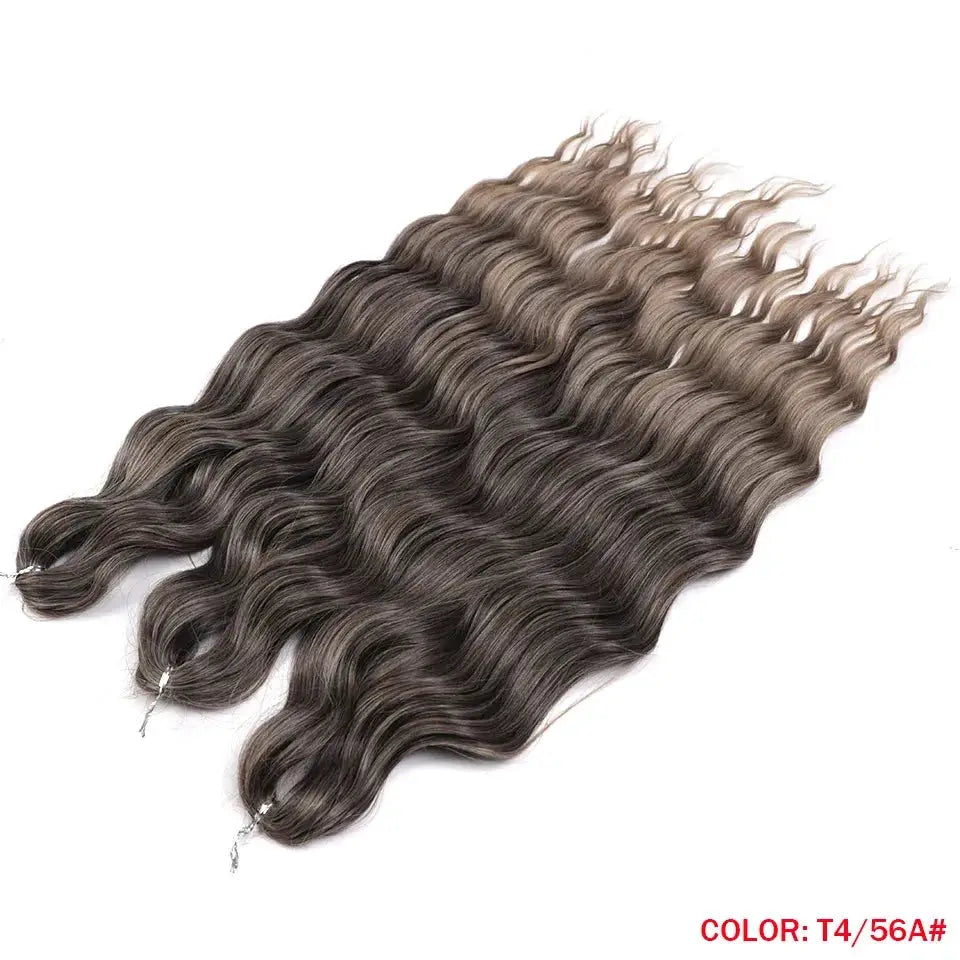 Noble Hair synthetic loose deep wave braiding extensions, 24-inch, ombre T4/56A, by Simples Market
