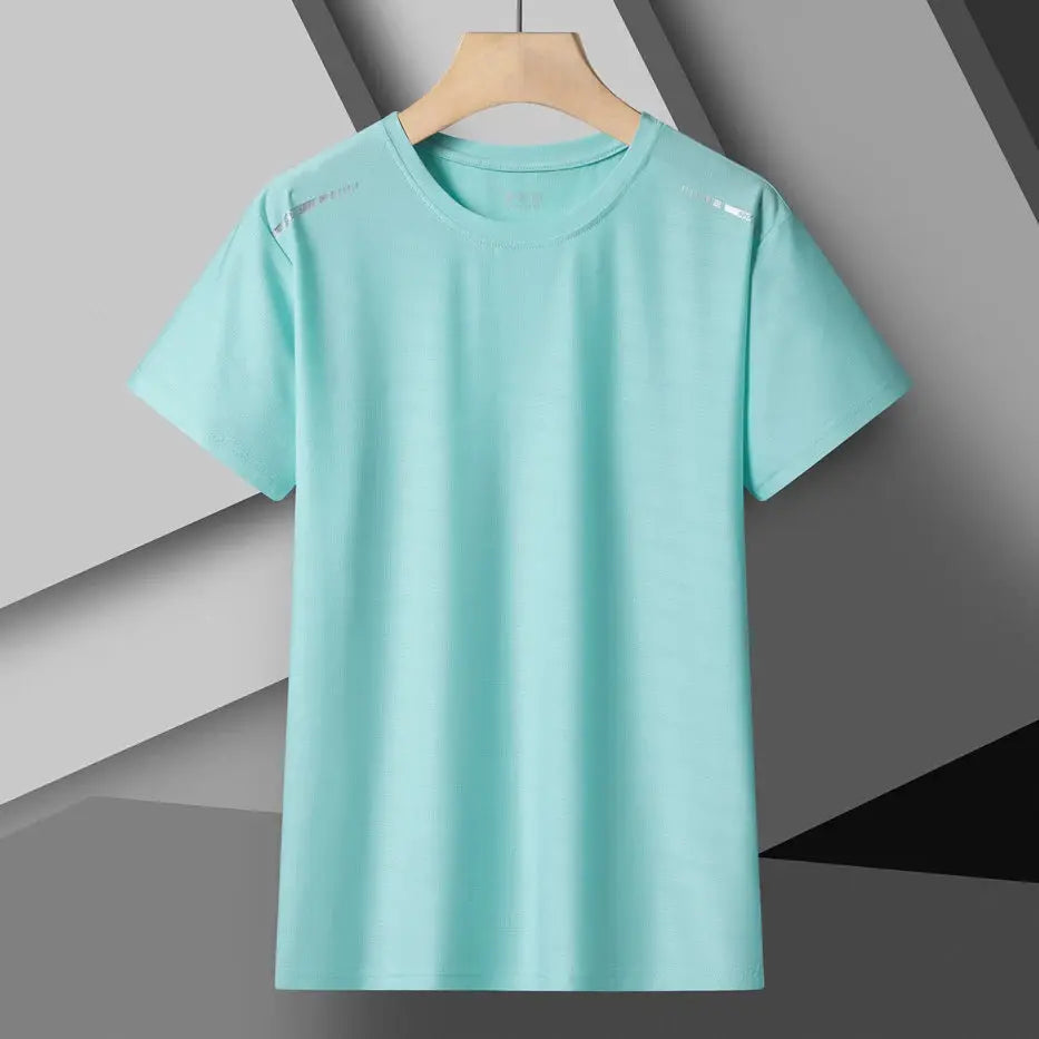 Women Reflective Running Tee High Elastic Breathable Quick Dry Ice Silk Summer Active Top Short Sleeve