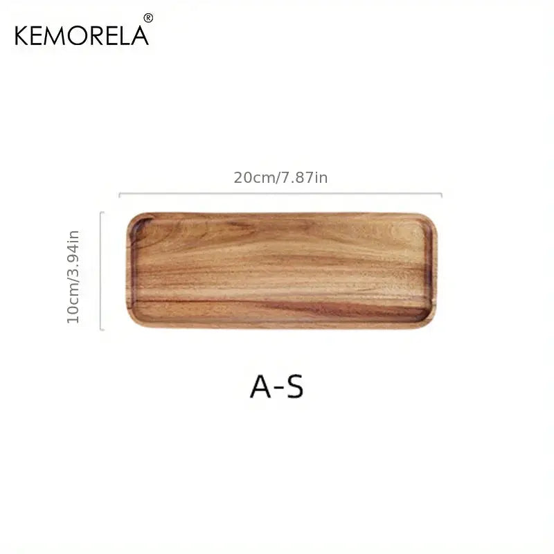 KEMORELA Acacia Wood Coffee Tray Gongfu Tea Tray Serving Tray For Coffee Tea Desserts Candies Decorative Wood Tray