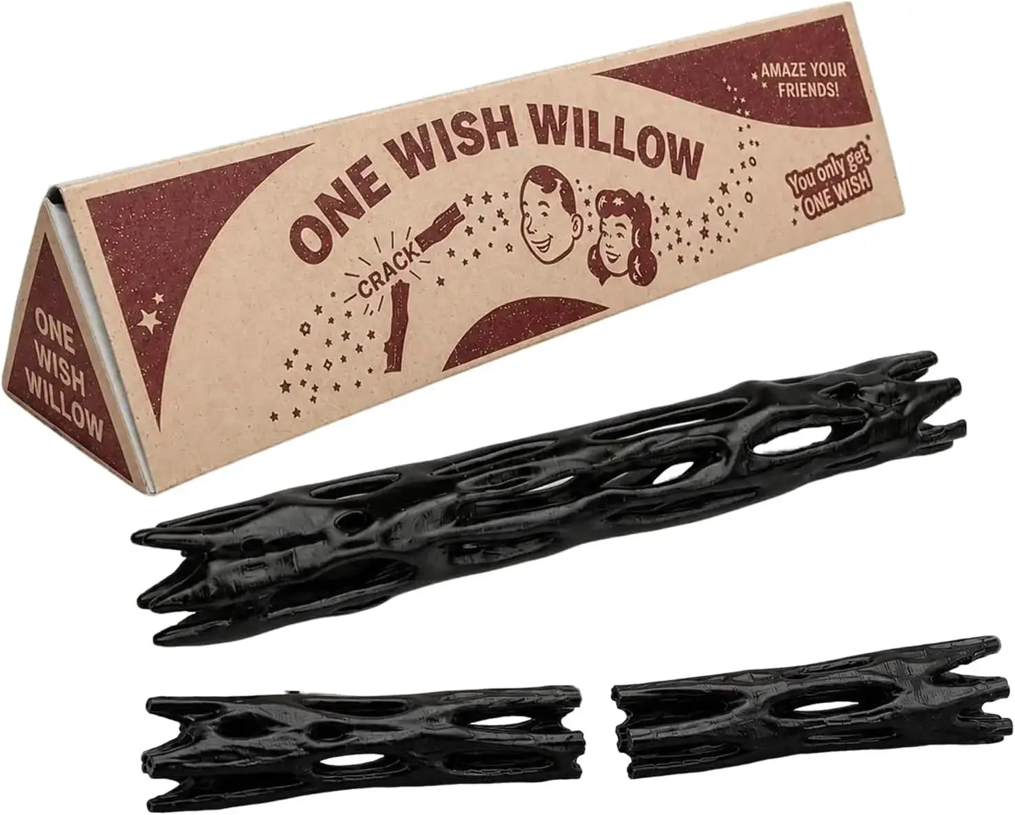 One Wish Willow snap stick, black 3D-printed breakable magic charm (1 pc)