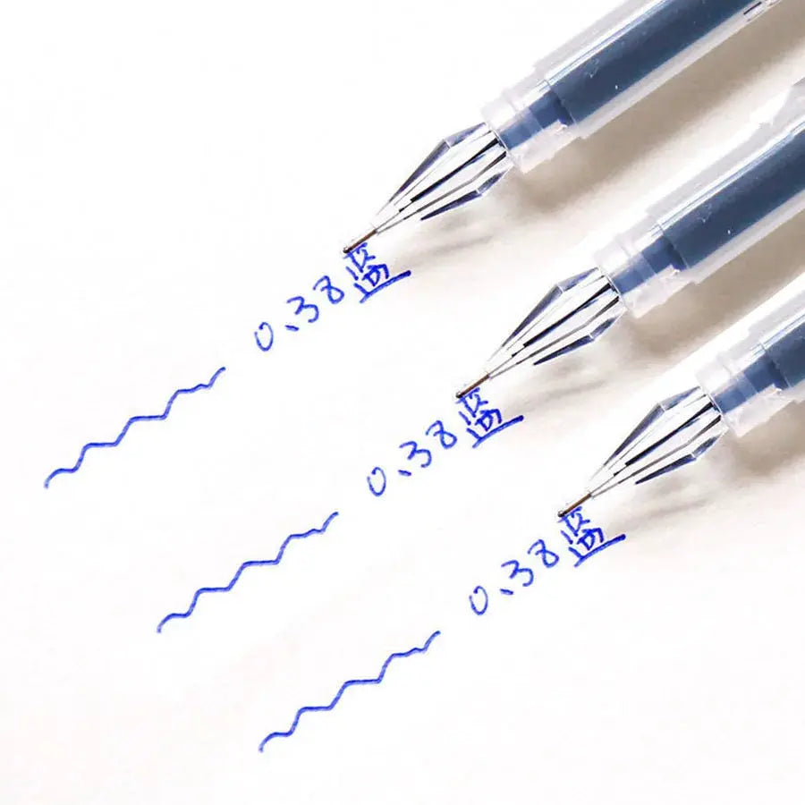 3 Pcs Mixed Tip Gel Pens 0.38mm Fine Point Black Blue Red Ink Large Capacity For Exam Signing Writing School Supplies