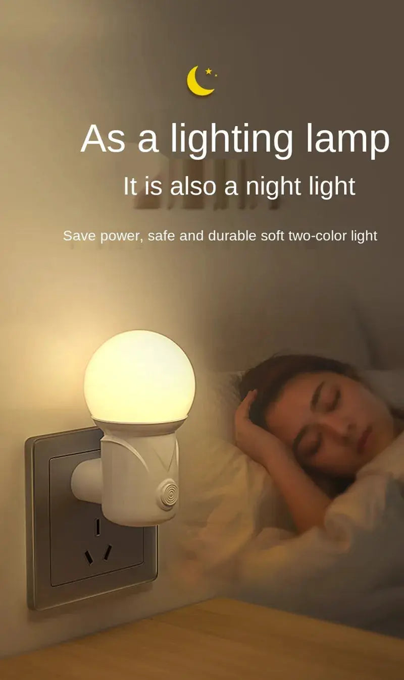 Simples Market LED night light with EU/US plug, two-color dimmer, white bedside lamp