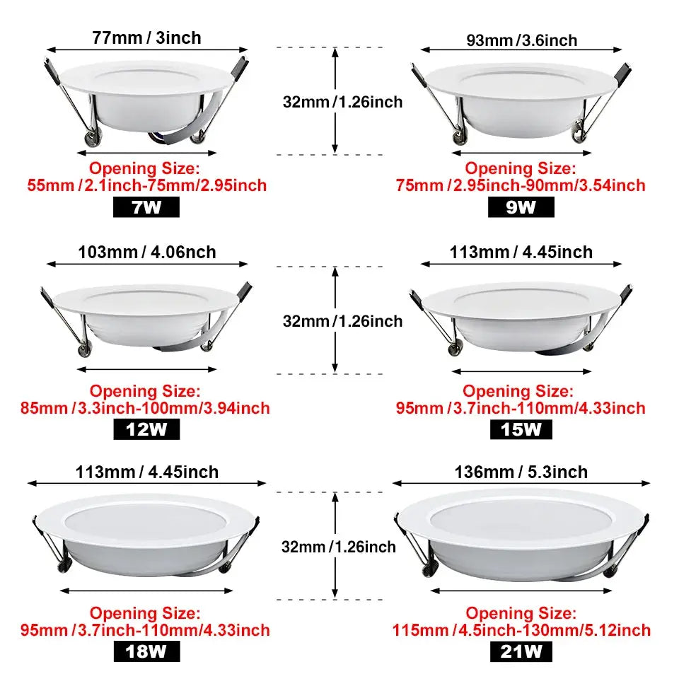 LED downlight 6-pack white recessed ceiling lights by Simples Market for home decor