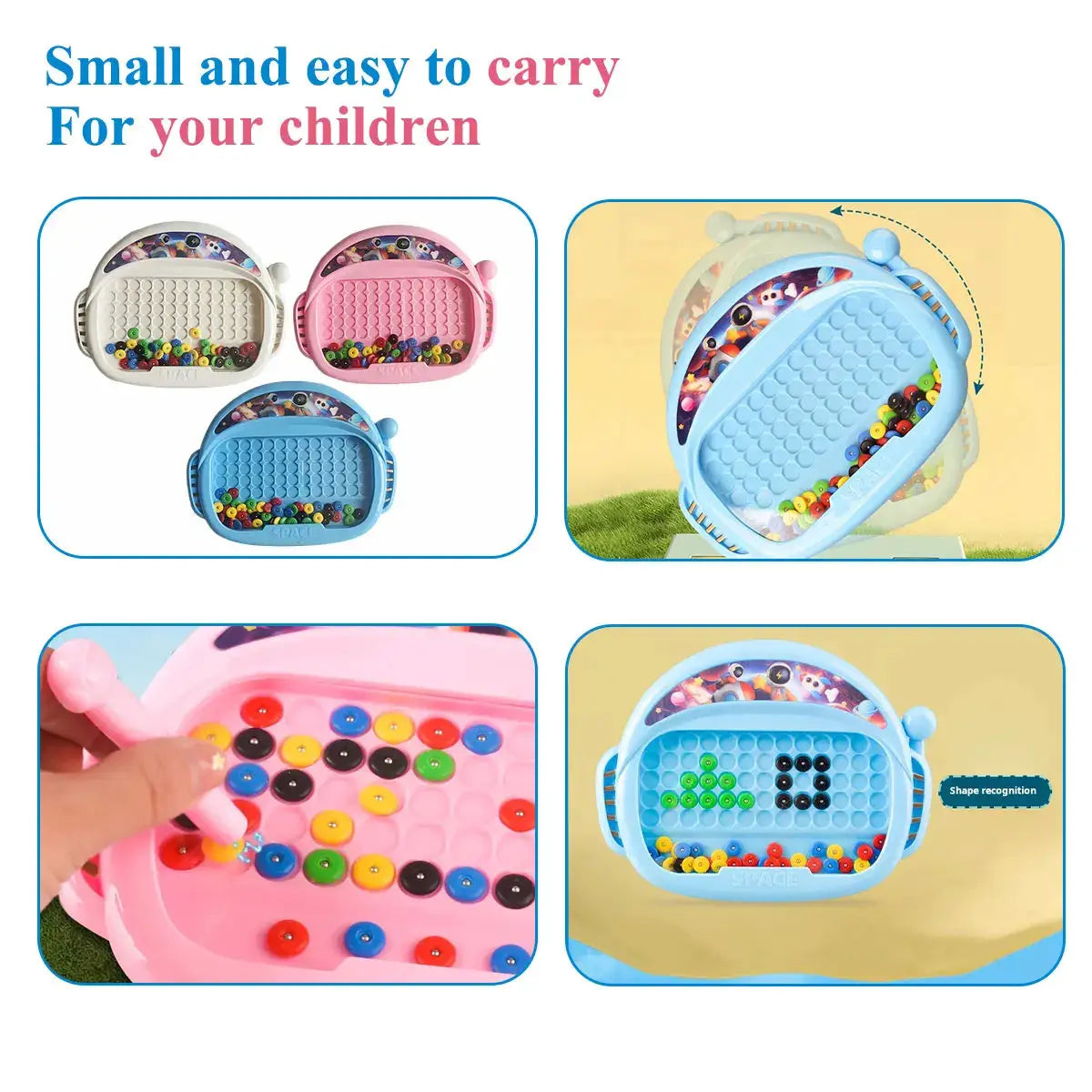 Magnetic Doodle Board For Kids Ages 3 To 8 With Pen And Beads Educational Toy Montessori Gift