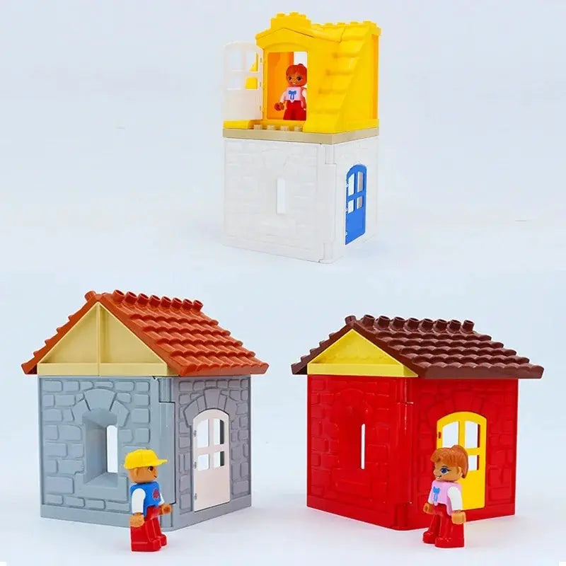 Big Building Blocks Houses Kit With Doors Windows Walls And Roof Compatible With Large Bricks Boys And Girls Toy Gifts