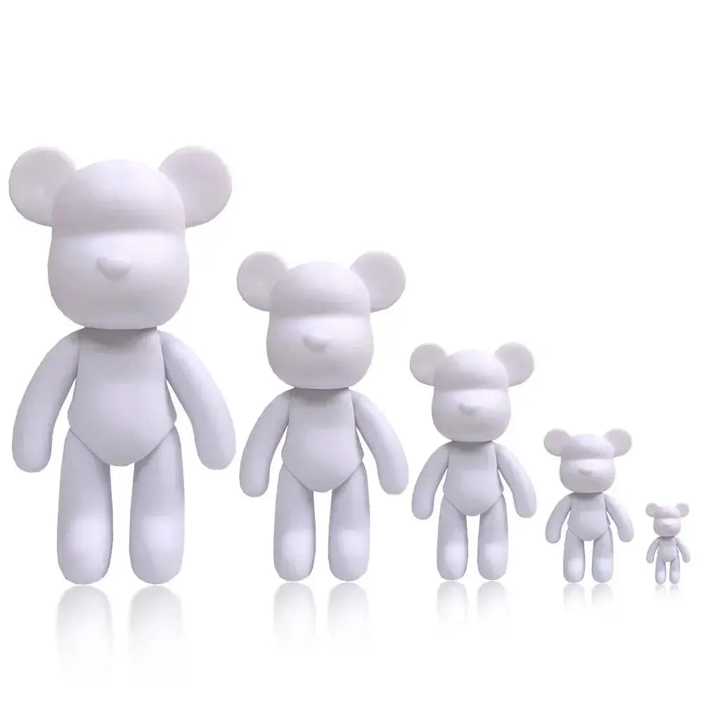 DIY Fluid Bear Sculpture Handmade Bearbrick Doll Ornament Graffiti Art Toy For Parent Child Gift And Home Decoration