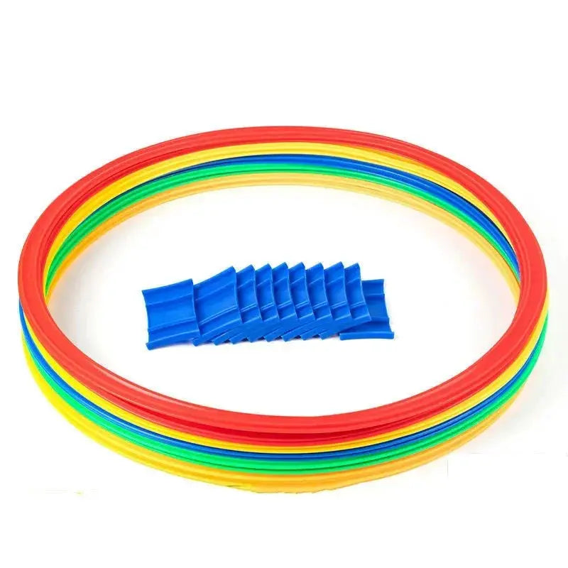 Outdoor Agility Training Lattice Jump Ring Set With 10 Hoops And 10 Connectors For Park Football Drills