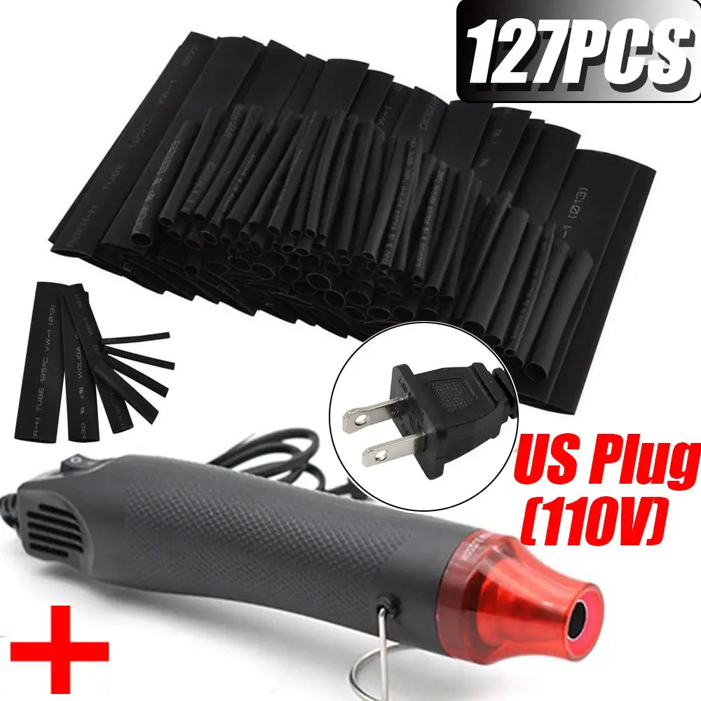 Heat Shrink Tubing Set 2 To 1 Shrink Ratio 530 328 127 Pieces With 300W Hot Air Gun